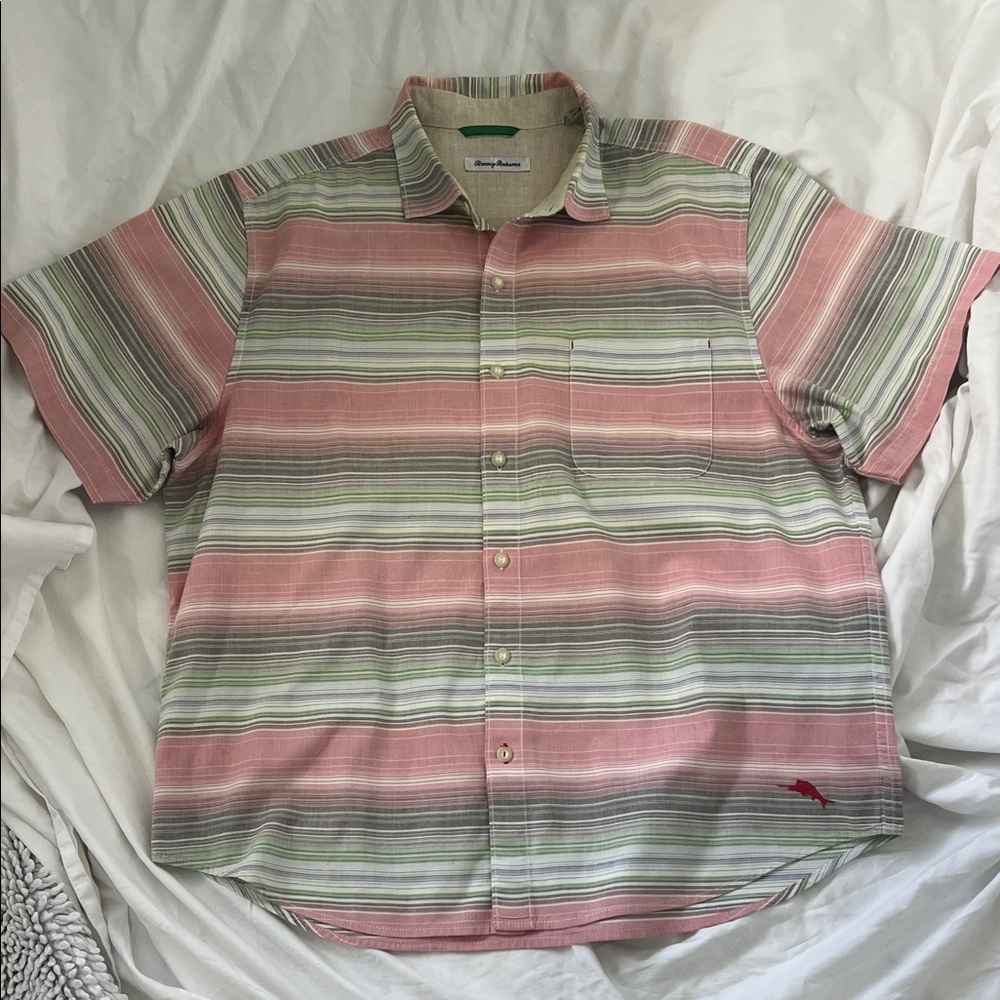 Tommy Bahama Multicolor Striped Men's Shirt Large - Picture 7 of 12